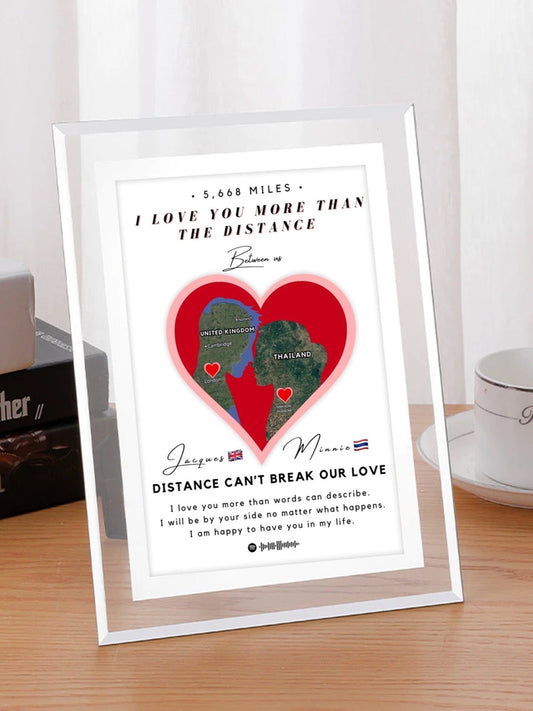 One Heart, Miles Apart - Him and Her - Custom Print