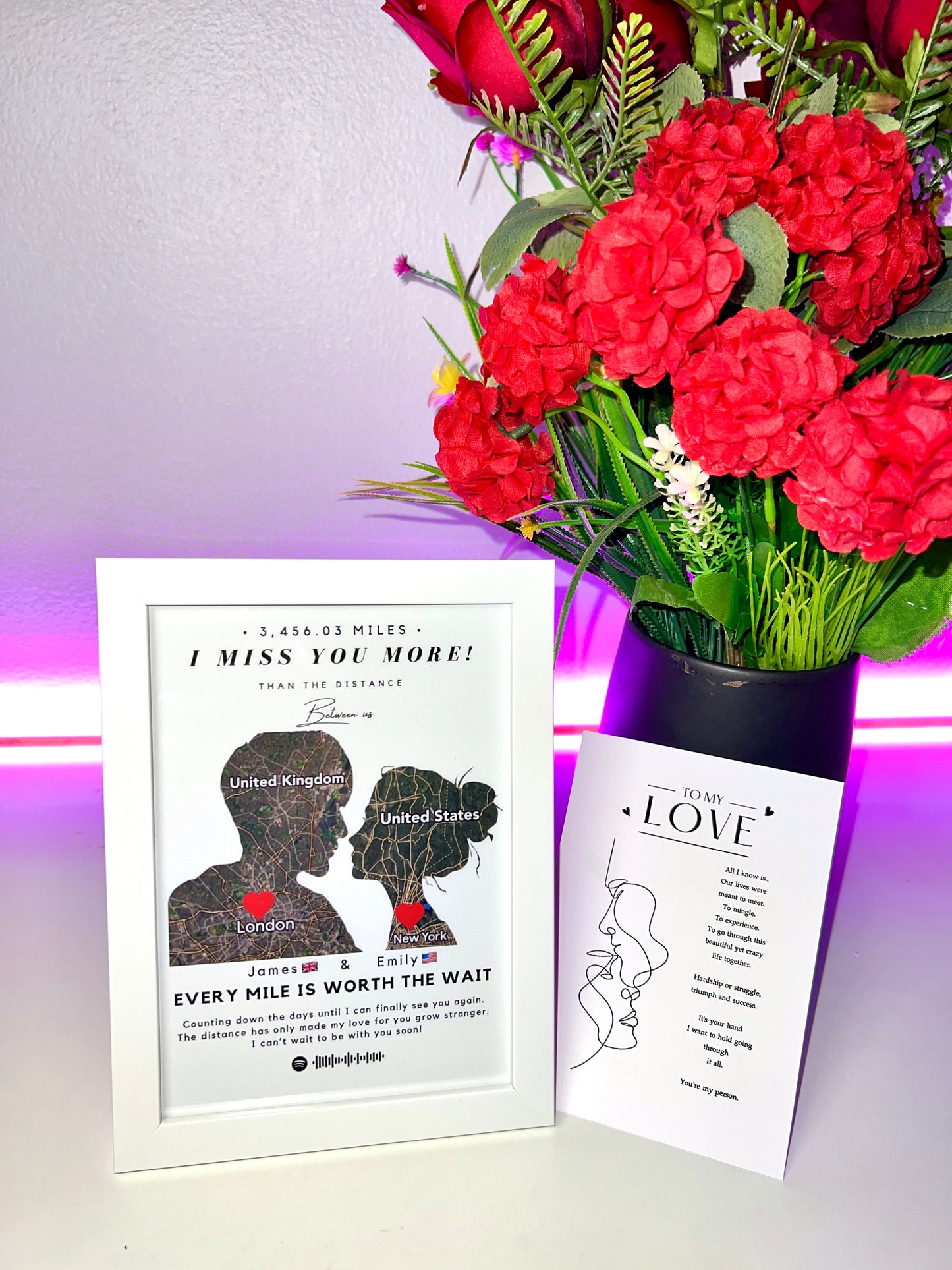 Love Across Miles - Custom Print
