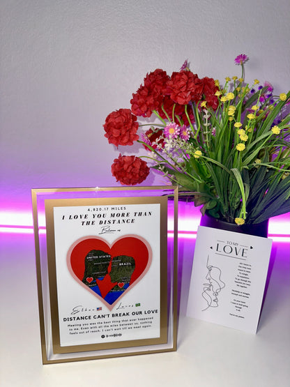 One Heart, Miles Apart - Him and Him - Custom Print